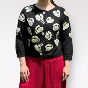 Michael‎ Simon Vintage 3/4 Sleeve Telephone Cardigan Size S